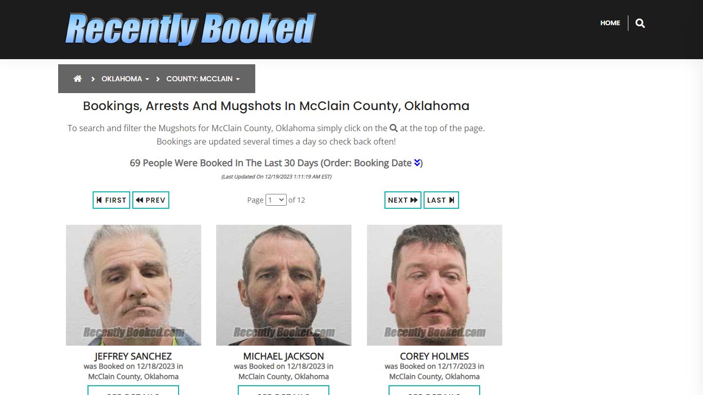 Bookings, Arrests and Mugshots in McClain County, Oklahoma